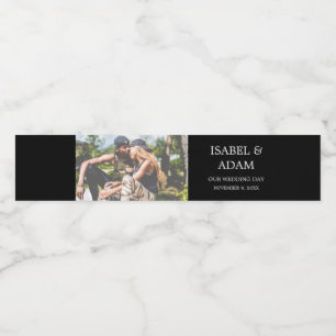 Vattenflaska för bröllop Photo Anpassningsbar- Vattenflaska Etikett