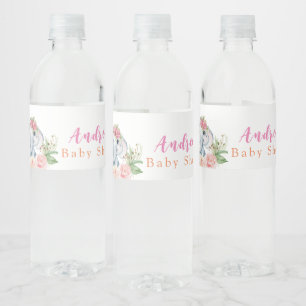 Vattenflaska för Elephant Baby Shower Vattenflaskor Etikett