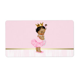 Vattenflaska för Ethnic Ballerina Tutu Baby Shower Fraktsedel