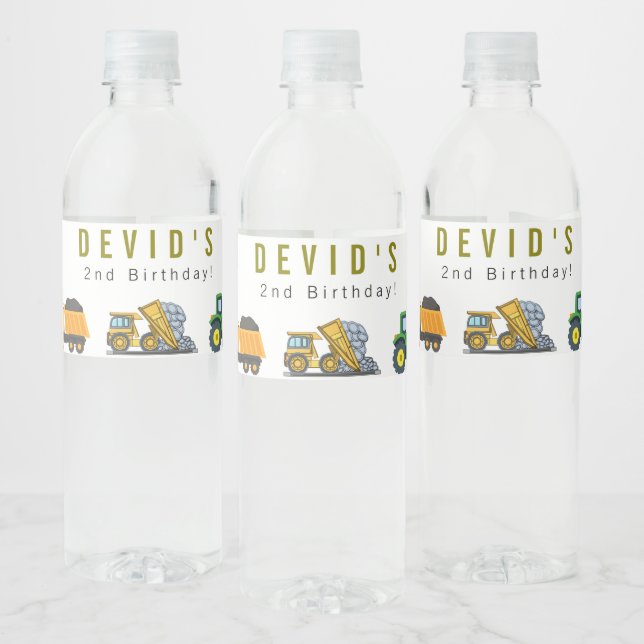 Vattenflaska för födelsedagsetikett i Lastbil Vattenflaskor Etikett (Flaskor)