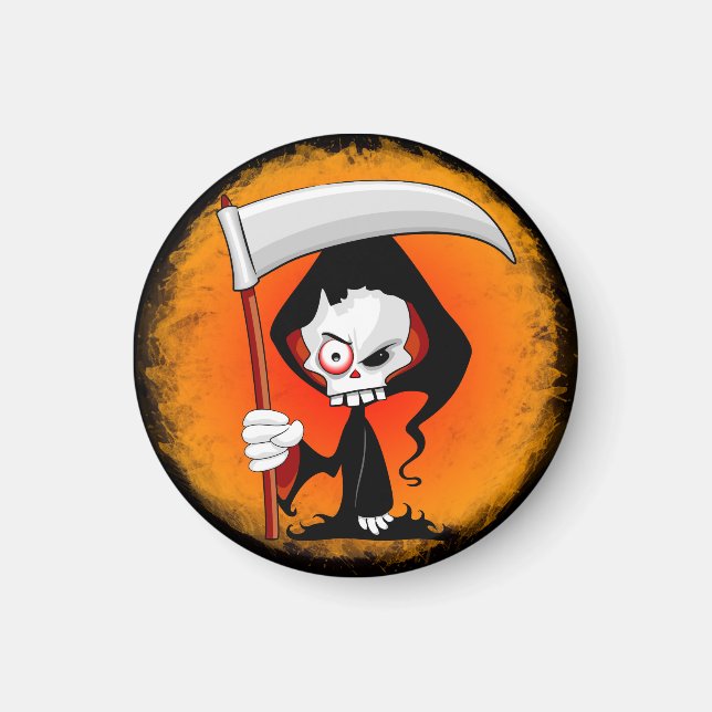 Vattenflaska för Grim Reaper Tecknad Magnet (Framsidan)