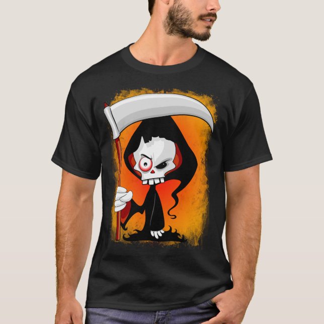 Vattenflaska för Grim Reaper Tecknad T Shirt (Framsida)