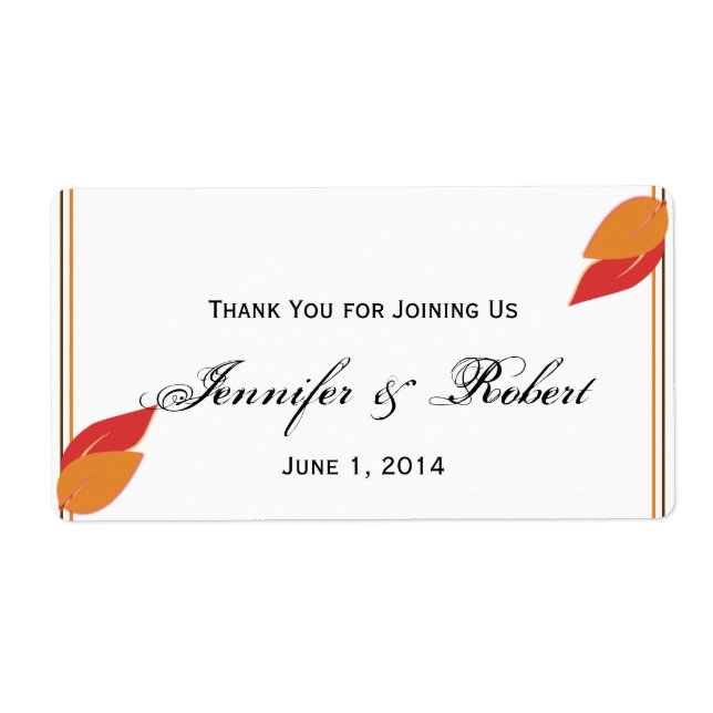 Vattenflaska för guld och Rust Fall Löv Fraktsedel (Framsidan)