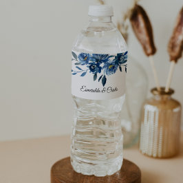 Vattenflaska för modern blå Blommigt Vattenflaskor Etikett