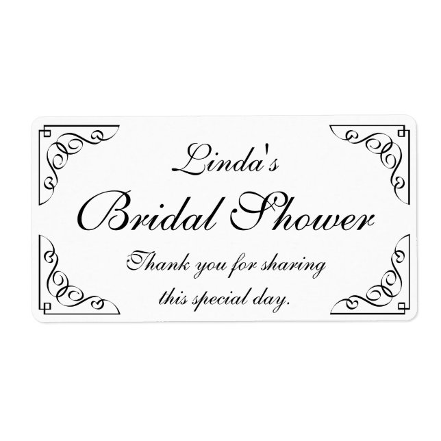 vattenflaska för möhippa av anpassningsbar elegant fraktsedel (Framsidan)