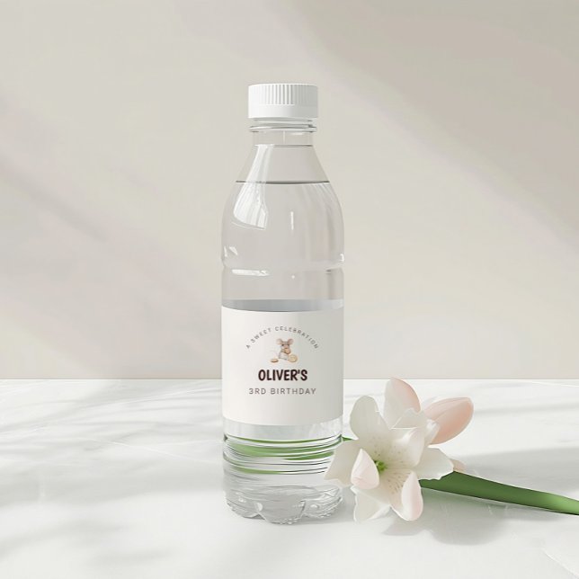 Vattenflaska för Mouse & Cookie Kids Party Vattenflaskor Etikett (Sweet Cookie Mouse Theme Kid Birthday Water Bottle Label)