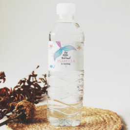 Vattenflaska för pastellSjöjungfruns Födelsedagsfe Vattenflaskor Etikett