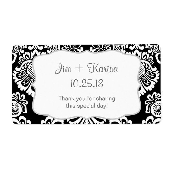 Vattenflaska för svartvit dämpare - anpassa den! fraktsedel (Framsidan)