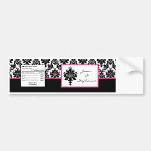 Vattenflaska Label Black Shock rosa Damask Snöre P Bildekal