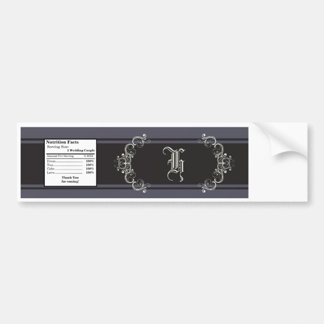 Vattenflaska Label Black Tie Affair Grått Elegant Bildekal (Framsidan)