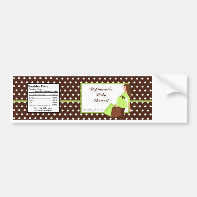 Vattenflaska Label Grönt Mod Mamma Polka dots Bildekal (Framsidan)