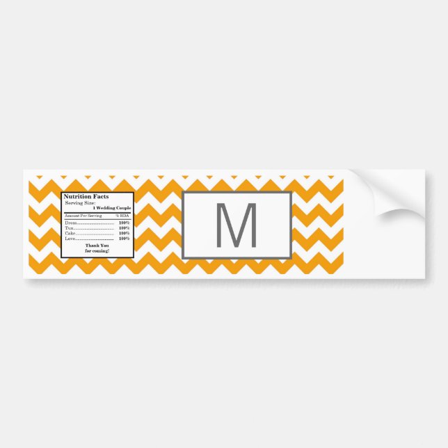 Vattenflaska Label Gult Grått Grått Chevron Namn Bildekal (Framsidan)