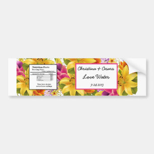 Vattenflaska Label Hawaiian Exotic Flowers Colorfu Bildekal