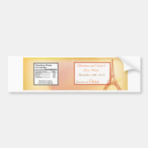 Vattenflaska Label Paris Peach Bildekal