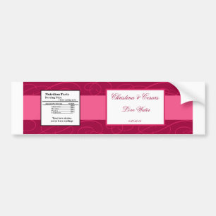 Vattenflaska Label Raspberry Rosa Loops/Swirls Blu Bildekal