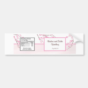 Vattenflaska Label Rosa Cherry Blommar Bildekal