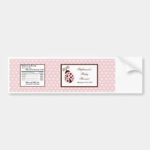 Vattenflaska Label Rosa Ladybug Bildekal