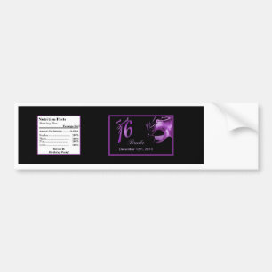 Vattenflaska Label Sweet 16 Lila Lilac Black Bildekal