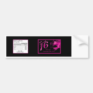 Vattenflaska Label Sweet 16 Rosa Black Party Bildekal