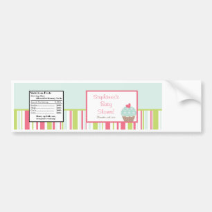 Vattenflaska Label Tea Party Rosa Pastel Flowers Bildekal
