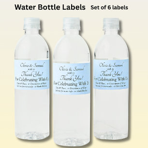 Vattenflaska Labels - Blue Peony Bröllop Vattenflaskor Etikett