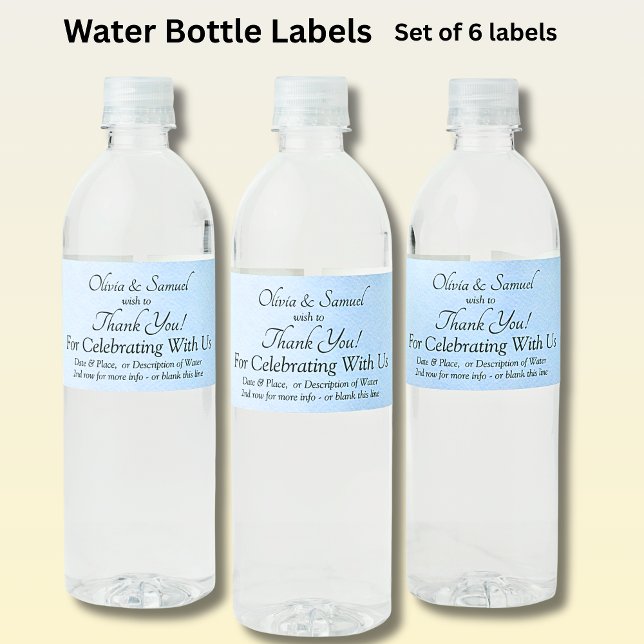 Vattenflaska Labels - Blue Peony Bröllop Vattenflaskor Etikett (Skapare uppladdad)