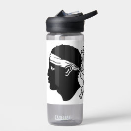 Vattenflaska med flagga från Korsika, Frankrike