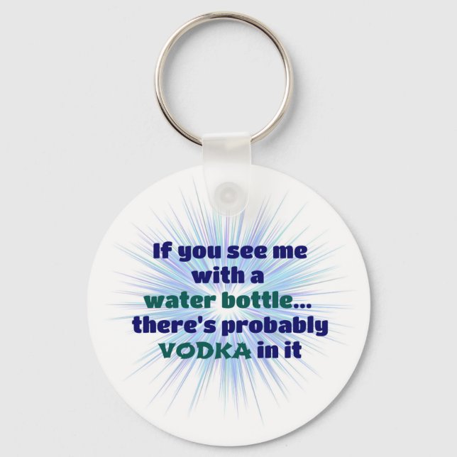 Vattenflaska VODKA Gift FUNNY Nyckelring (Framsida)
