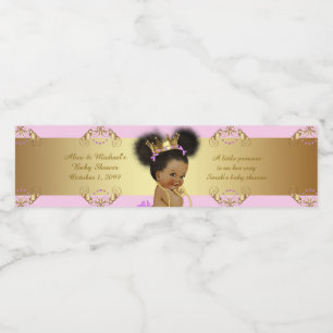 Vattenflaskaetiketter, Sarahs baby shower, rosa Vattenflaskor Etikett