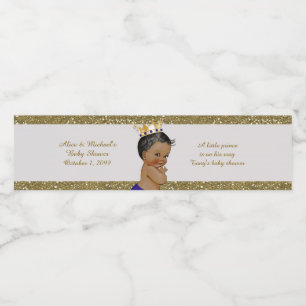 Vattenflaskaetiketter, Tonys baby shower, vitguld Vattenflaskor Etikett