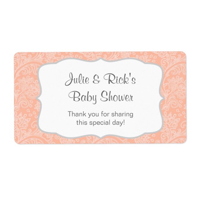 Vattenflaskan Coral Damask - anpassa den! Fraktsedel (Framsidan)