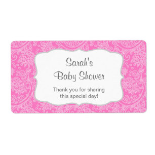 Vattenflaskan för shock rosa Damask - anpassa Fraktsedel