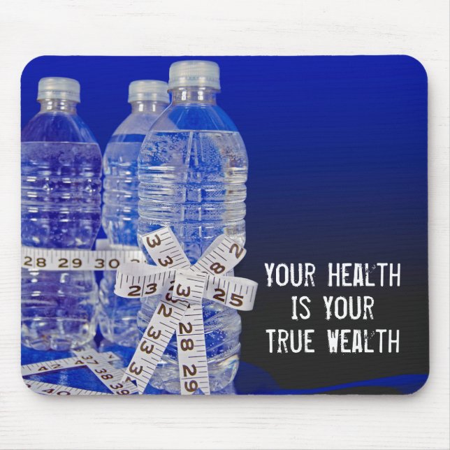 Vattenflaskor och bandmåttfält musmatta (Framsidan)