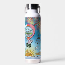 Vattenflaskor över havet