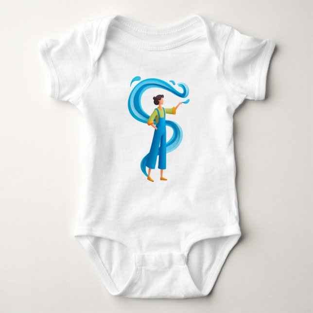 Vattenflödesstudie – Blue Swirl Science Art Kids T Shirt (Framsida)