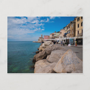 Vattenfront i Piran, Slovenien Vykort