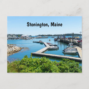 Vattenfront i Stonington, Maine Vykort