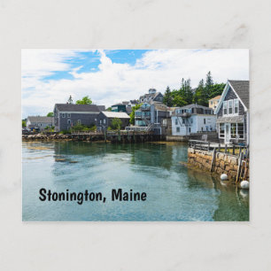 Vattenfront i Stonington, Maine Vykort