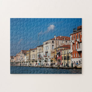 Vattenfront längs med Grand Canal i Venedig Pussel