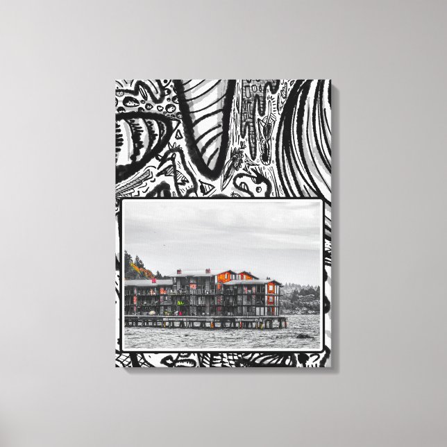 Vattenfront-utrymmen Canvastryck (Framsida)