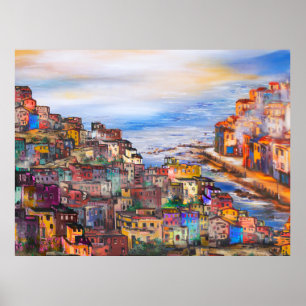 Vattenfronten i Neaplesitaly,Neapel,napoli,city,e Poster