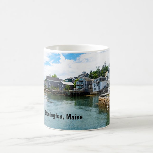 Vattenfronten i Stonington, Maine Kaffemugg (Center)
