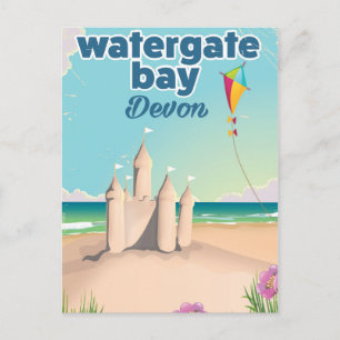 Vattengate bay devon sandcastle helgdag poster helg vykort