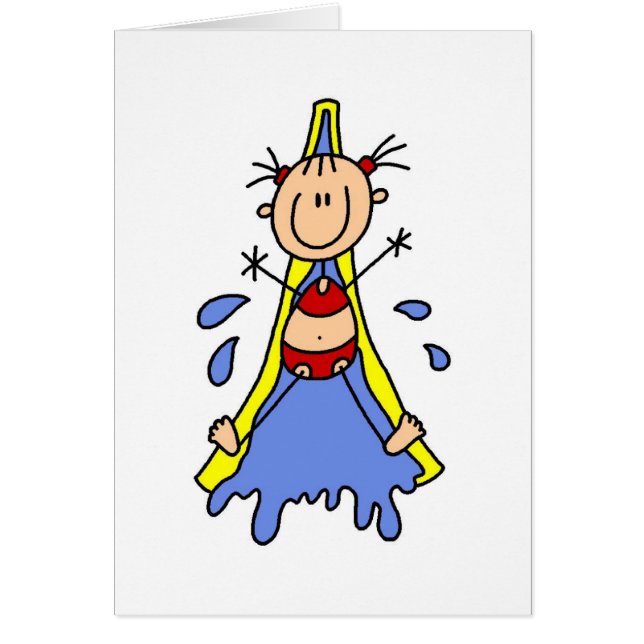 Vattenglidbanakort Hälsningskort (Framsidan)