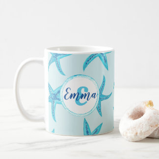 Vattenhaltig blåstjärtfenad vattenfärgad anpassnin kaffemugg