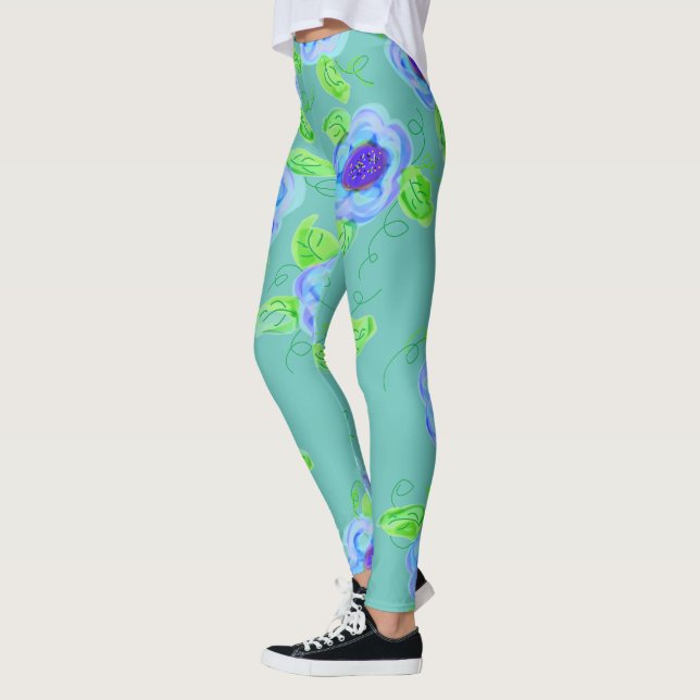 Vattenhaltiga blomstrande baljväxter leggings (Vänster)