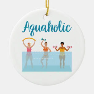 Vattenhaltiga Vatten Aerobics Waterobics Women Julgransprydnad Keramik