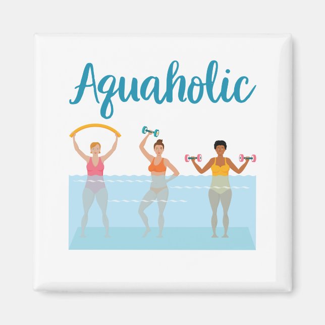 Vattenhaltiga Vatten Aerobics Waterobics Women Magnet (Framsidan)