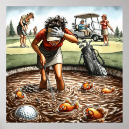 Vattenhinder - Golfkonsttryck Poster