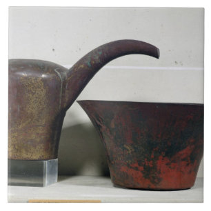 Vattenkanna och handfat (förkoppra), kakelplatta